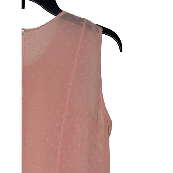 J.Crew Women's Tank Top Semi Sheer Polka Dot Peplum Lightweight Pink Size 6 - Picture 7 of 9